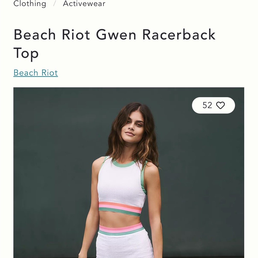 Beach Riot Gwen Racerback Top - Size Small, Like New